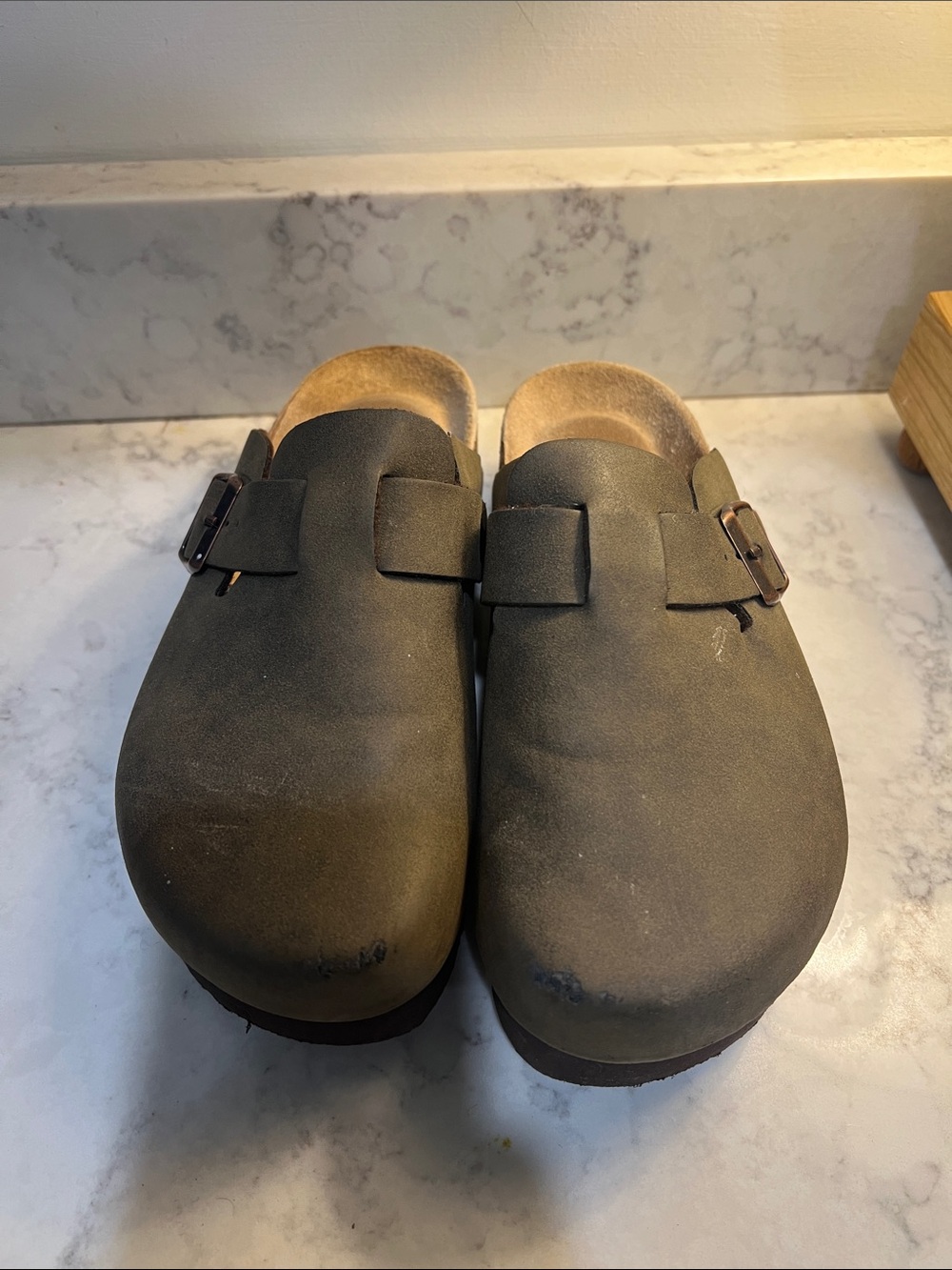 Platform Slip-On Clog in Olive Green